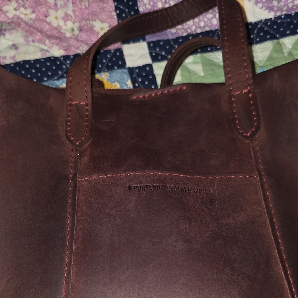 Portland Leather Burgundy Brown Crossbody Tote - Picture 4 of 4